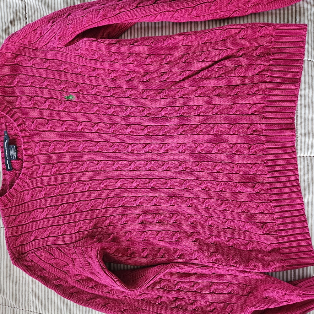 Ralph Lauren Pink Cable Knit Sweater